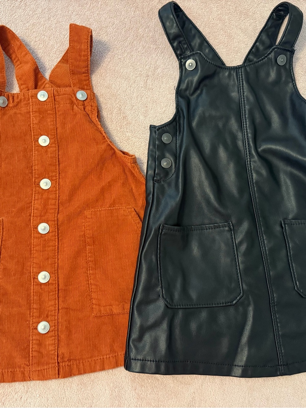 2T/4T Bundle Wonder Nation Corduroy & Faux Leather Overall Dresses